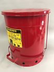 09500 Justrite Floor Oily Waste Can Galvanized Steel Red 697841002470