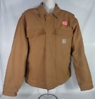 101625 Carhartt Mens Jacket Nfpa Quilt Lined Work Coat Brown Sz