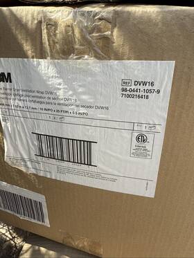Dvw16 3m Fire Barrier Dryer Ventilation Wrap 16 In X 25 Ft 0.5 1 Each