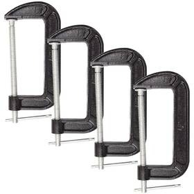 Abuff 764690022529 4 Piece 6 Inch C-clamp Set - Industrial Strength Heavy Duty Iron C Clamps Fo