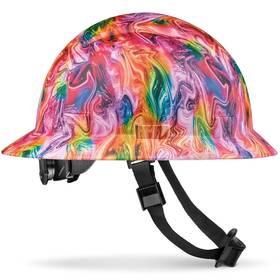 B086r25rv7 Acerpal Full Brim Non-vented Psychedelic Art Design Matte Finish Osha Hard Hat