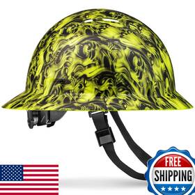 Acerpal B08mldy8f4 Full Brim Non-vented Three Wise Hi-vis Skulls Tattoo/skull Design Matte