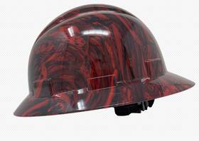 B0cpmcljm7 Acerpal Full Brim Vented Casino Fatale Red Tattoo/skull Design Gloss Finish Osha