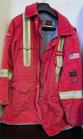 1329mr Actionwear Fr Fire Resistant Red Heavy Industrial Work Coat 48 Halliburton
