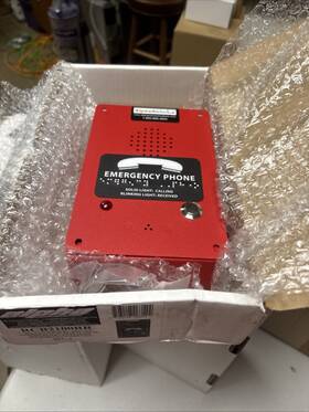 Rcb2100rr Alpha Communications Call Box Surface Mount 24vdc Red Powder Coated