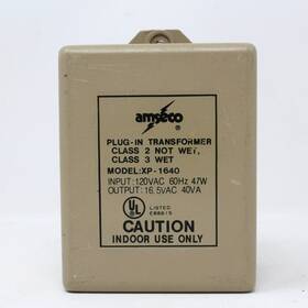 Xp-1640 Amseco Xp-1220 Class 2 Plug-in Transformer 16.5-volt Sec 16.5v 40va - Tested