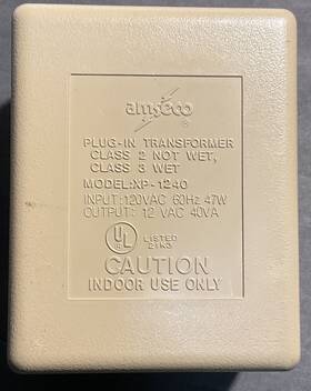 Xp-1240 Amseco Class 2 / 3 Transformer Output 12 Vac 40va - Preowned