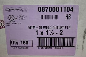 0870001104 Anvil Qty 160 Spf Mtm-40 Weld Outlet Fitting 1 X 1/2 2 Threaded
