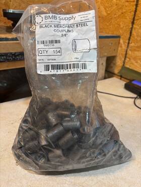 Bmec38 Bmb Supply 150 New 3/8 Inch Black Steel Merchant Couplings P3