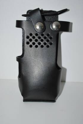 5611rc15-1 Boston Leather Radio Holder For Motorola Black Plain Texture Model