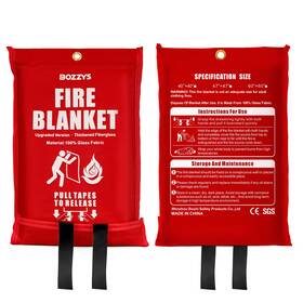 Bozzys Bd-mhb101 Fire Blanket Fiberglass Reusable 1000 C No Mess For Kitchen Home