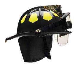 Us6bkbrk2 Bullard Fire Helmet With Eyeshields And Goggles Black Fits 6 1/2 - 8