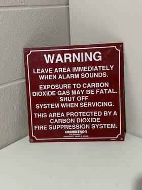 50360641 Chemetron Carbon Dioxide Warning Sign