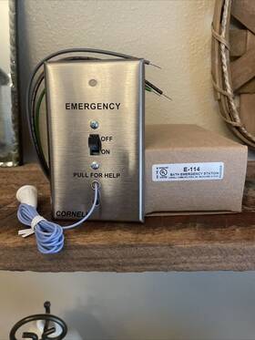 E-114-3 Cornell Bath Emergency Station E-114. String Anti-microbial Call Light
