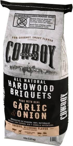 Cowboy 754087112087 8 Lb. Garlic And Onion Charcoal Briquets - 1 Each