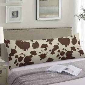 Daopuda 761488393533 Brown Cow Printed Body Pillow Cover 20 Inch X54 Polyester