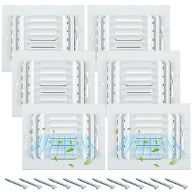 Datanly-jia-part0917 Datanly 6 Pcs 8 X 4 Inch Interior Size Air Ceiling Vent Covers White 3 Way Sidewall W