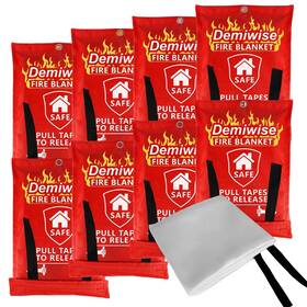 Aq-fht08wt-de Demiwise Fire Blankets For Home And Kitchen 8-pack 40 Inch X40 Emergency Safety Blank