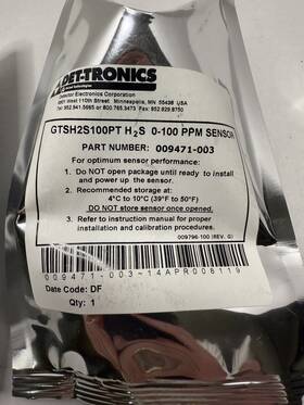Gtsh2s100pt Det-tronics 009471-003 H2s 0-100 Ppm Sensor Lot Of 2