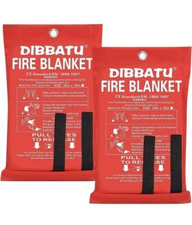 Dibbatu 445006338376 Fire Blanket X2 Emergency Kitchen Suppression Flame Retardent Safety