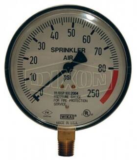 Swg300-4 Dixon 4 Inch Face Sprinkler Gauge Ul393 0/300 Psi Water