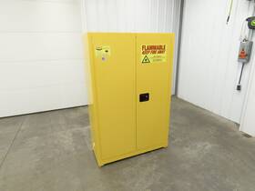 Ypi47 Eagle Flammable Safety Cabinet 60 Gallon Yellow 4 Shelf Dual Door Liquid