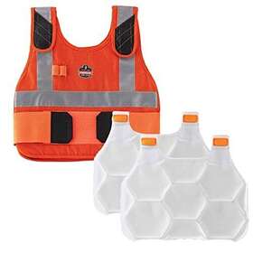 Ergodyne 888975719390 Unisex Adult Premium Fr Phase Change Cooling Vest Packs Orange S