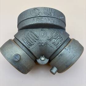 7395 Fdconn Auto Sprinkler Brass 4 Inch X2.5 Single Clapper Siamese Back Outlet