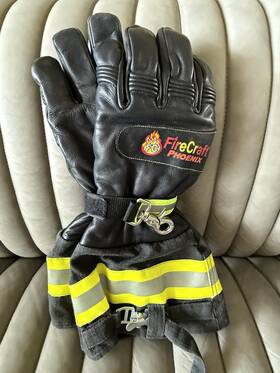 Fc-p5000t Fire Craft Phoenix Extended Cuff Kevlor Gloves Sz L Strap Include