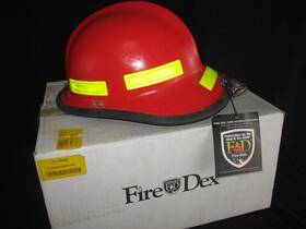 911g713 Fire-dex Helmet Red Chin Strap Neck Guard Fits 6 1/2 - 9 -new