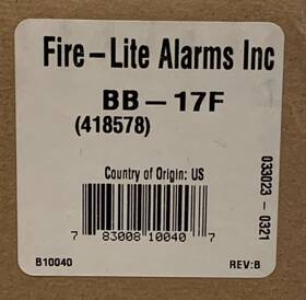 Bb-17f Fire-lite Battery Mounting Box