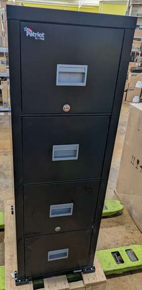 4p1825-cbl Fireking Patriot 4-drawer Vertical File Cabinet Fire Resistant Black