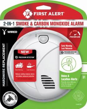 1046778 First Alert 4 Pack - Hardwired Photoelectric Smoke And Carbon Monoxide Alarm Voice Location