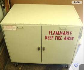 950s791 Fisher Hamilton Flammable Liquid Storage Cabinet Undercounter 17 Gal 34 Inch W Manual Double