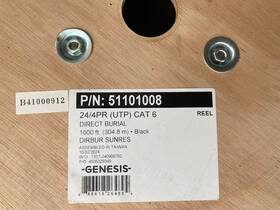 Ge51101008 Genesis 51101008 24/4pr Cat 6 Direct Burial Category Outdoor Black 1000 Ft
