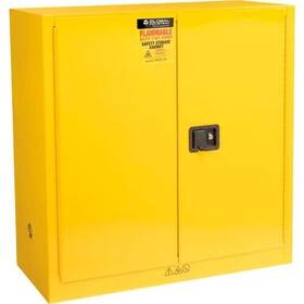 116053 Global New Flammable Cabinet Manual Close Double Door 30 Gallon 43 Inch Wx18 Dx44 H