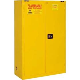 237294 Global New Flammable Cabinet Self Close Double Door 90 Gallon 43 Inch Wx34 Dx65 H