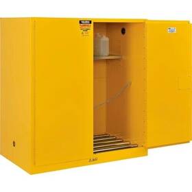 316105 Global New 110 Gallon Drum Storage Safety Cabinet With Rollers Manual Close