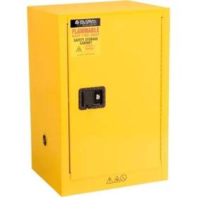 962355 Global New Flammable Cabinet Manual Close Single Door 12 Gallon 23 Inch Wx18 Dx35 H