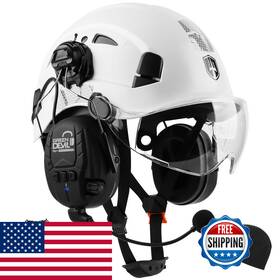 B0czdpgv1d Green Devil Hard Hat Bluetooth Ear Muffs And Visor Vented Work Safety Helmet