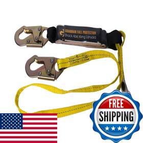 B004yv38qe Guardian Fall Protection 01220 External Shock Lanyard - 6 Ft Dual Snap