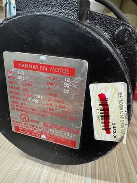 Sx-01 Hannay Hose Reel Pm Motor 9915 0003 For Hazardous Conditions 1/2hp 650 Rpm