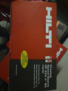 653p Hilti 4 Inch Fire Sleeve