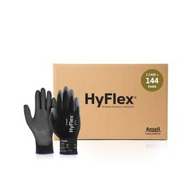 Ane11-600-7gry Hyflex Ansell 11-600 Light Duty Nylon Industrial Gloves With Palm Coating For Me