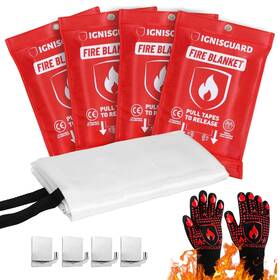Hyfb-1.0 Ignisguard 1.0-4 Emergency Fire Blanket For Home And Kitchen 4-pack 40 Inch X40 Fiberg... Fast Ship