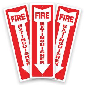 Defiex3pkpls Isyfix Fire Extinguisher Signs 3 Pack 4x12 Inch 40 Mil Thick Pol