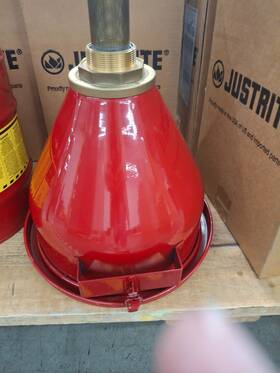 08205 Justrite Self Closing Funnel Red