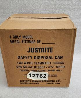 12762 Justrite Safety Container For Corrosive 2 Gallon Non-metallic Wide Mouth