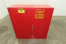 25400 Justrite Red Flammable Liquid Paint Storage Cabinet 40 Gal Manual 2-door