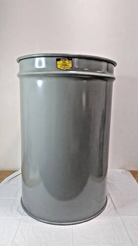 26014 Justrite 30 Gal Cease-fire Waste Receptacle Safety Drum Gray Can Only